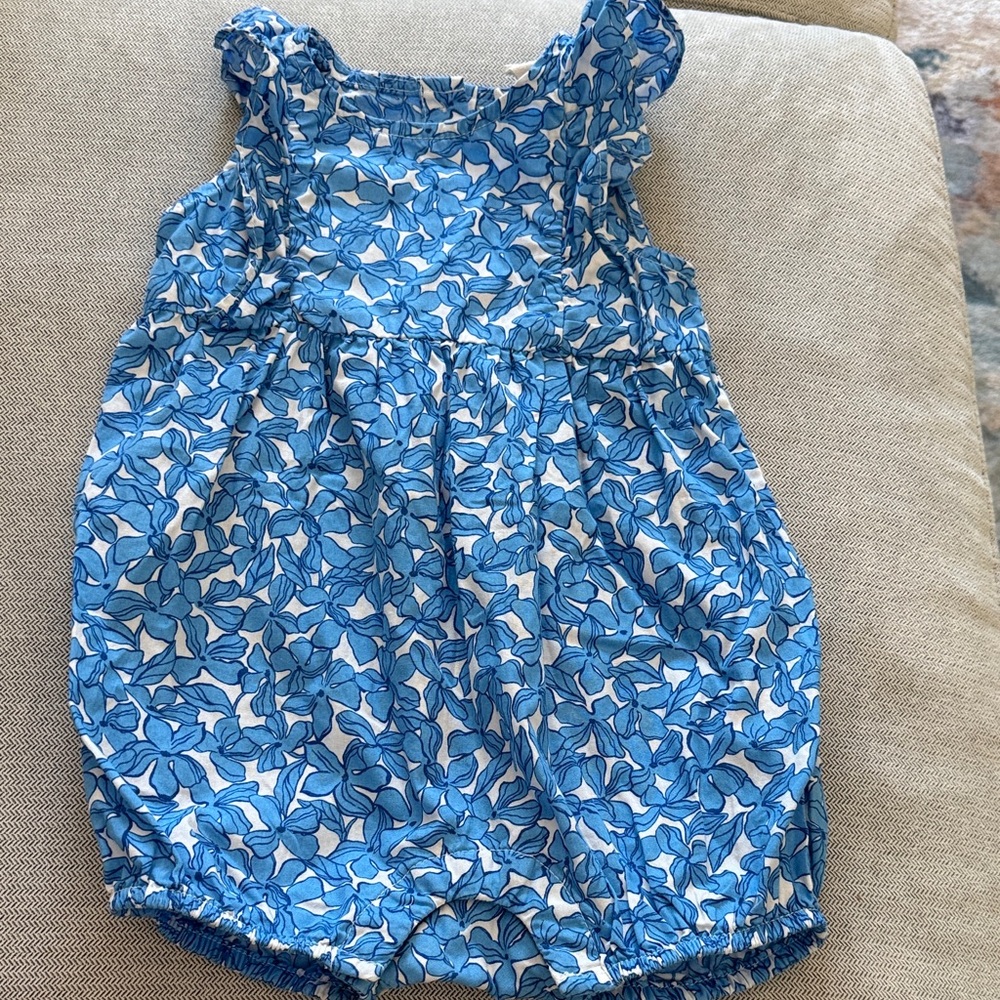 GAP Blue and White Floral Kids One Piece